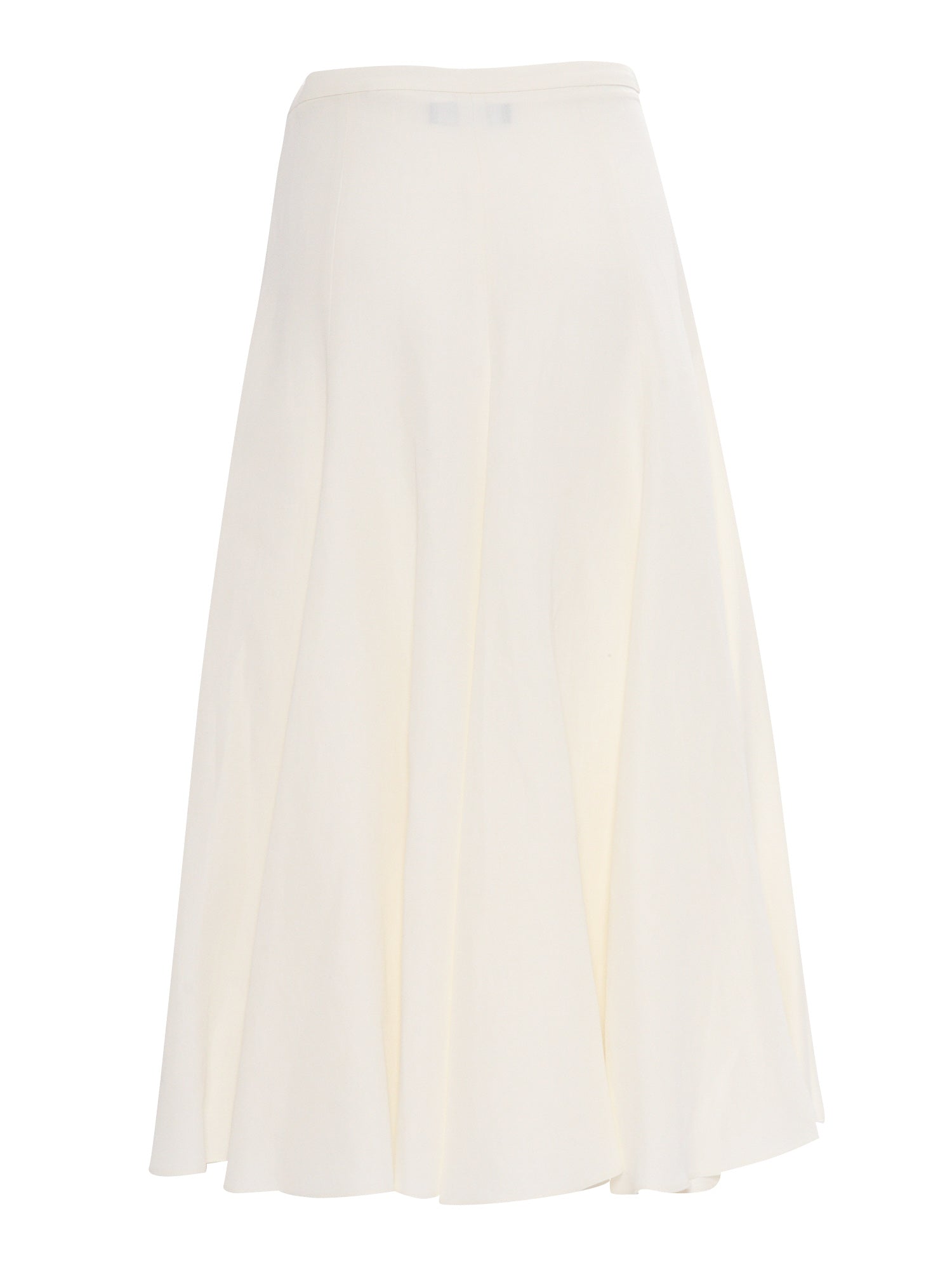 VISCOSE LINEN FLARED SKIRT White