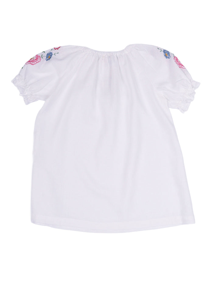 Mini Carola Dress White Linen Cotton Midi