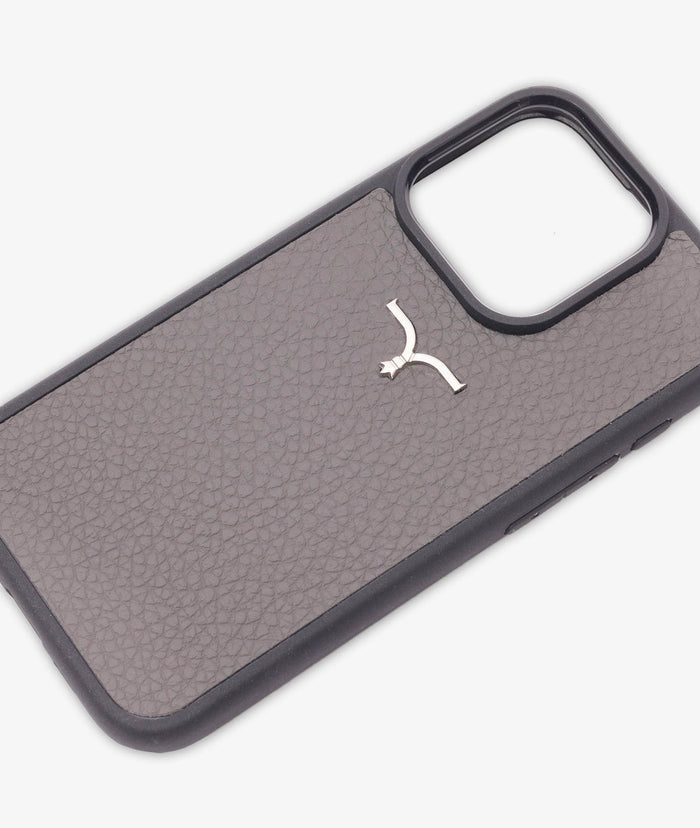 Calf Leather Cover For Iphone 15 Dimgray Strumenti / Oggetti Vari