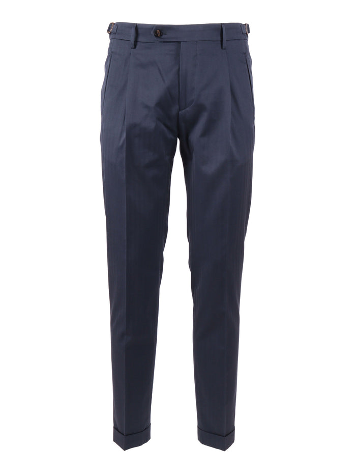 Retrolong Pants Blue Cotton