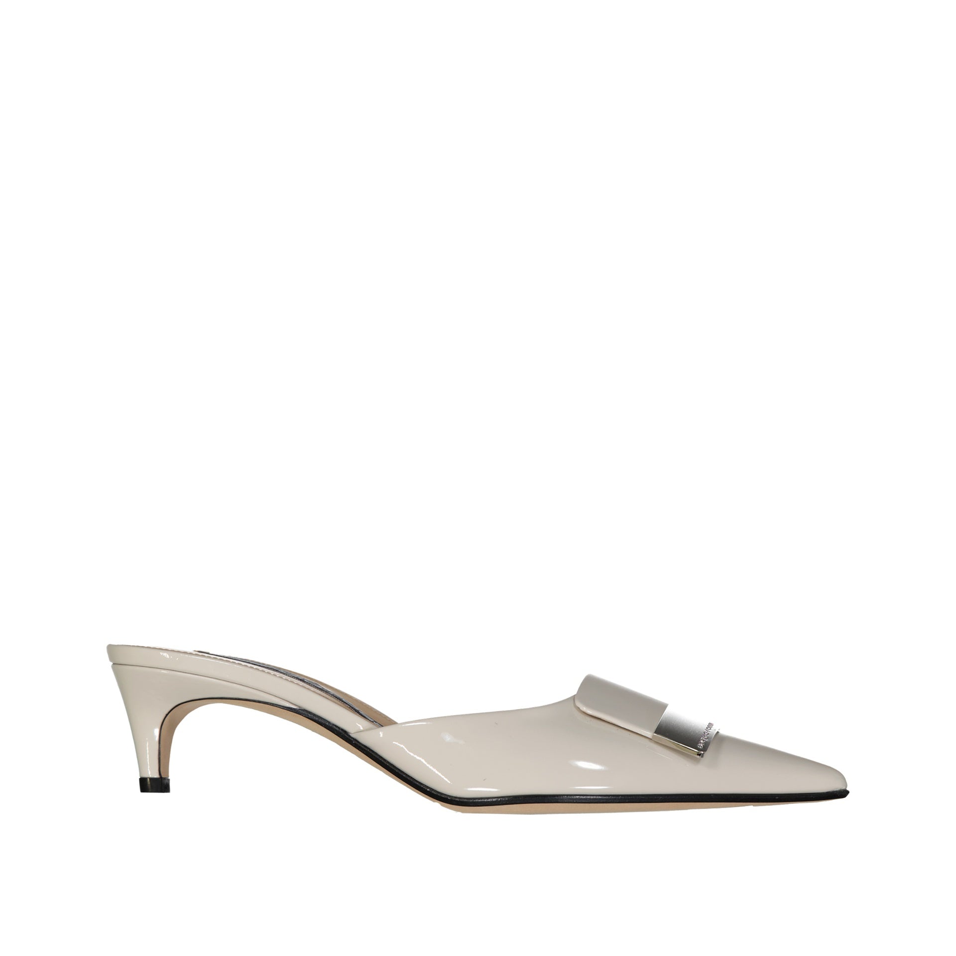 Sergio Rossi Leather Mules Beige Calf