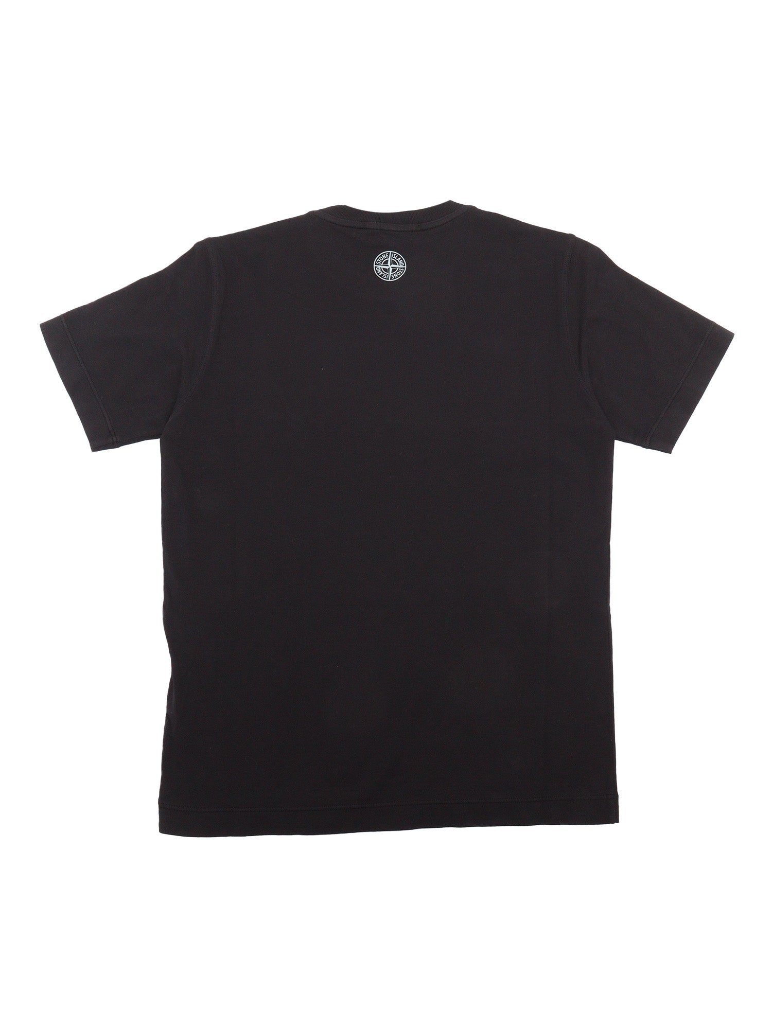 T-SHIRT Black Cotton Rib Short Sleeves