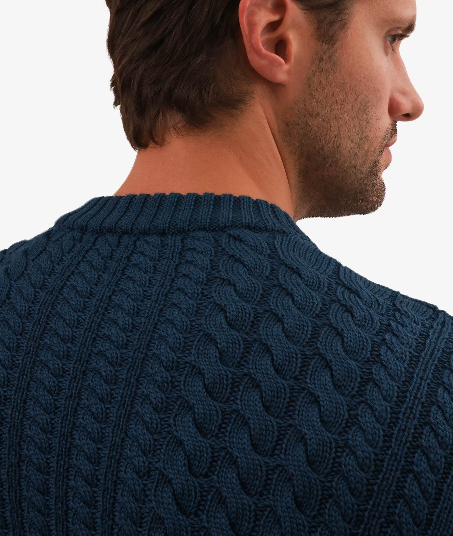 Cable Knit Sweater Col Du Pillon Midnightblue Maglieria Dis/lav Pesante