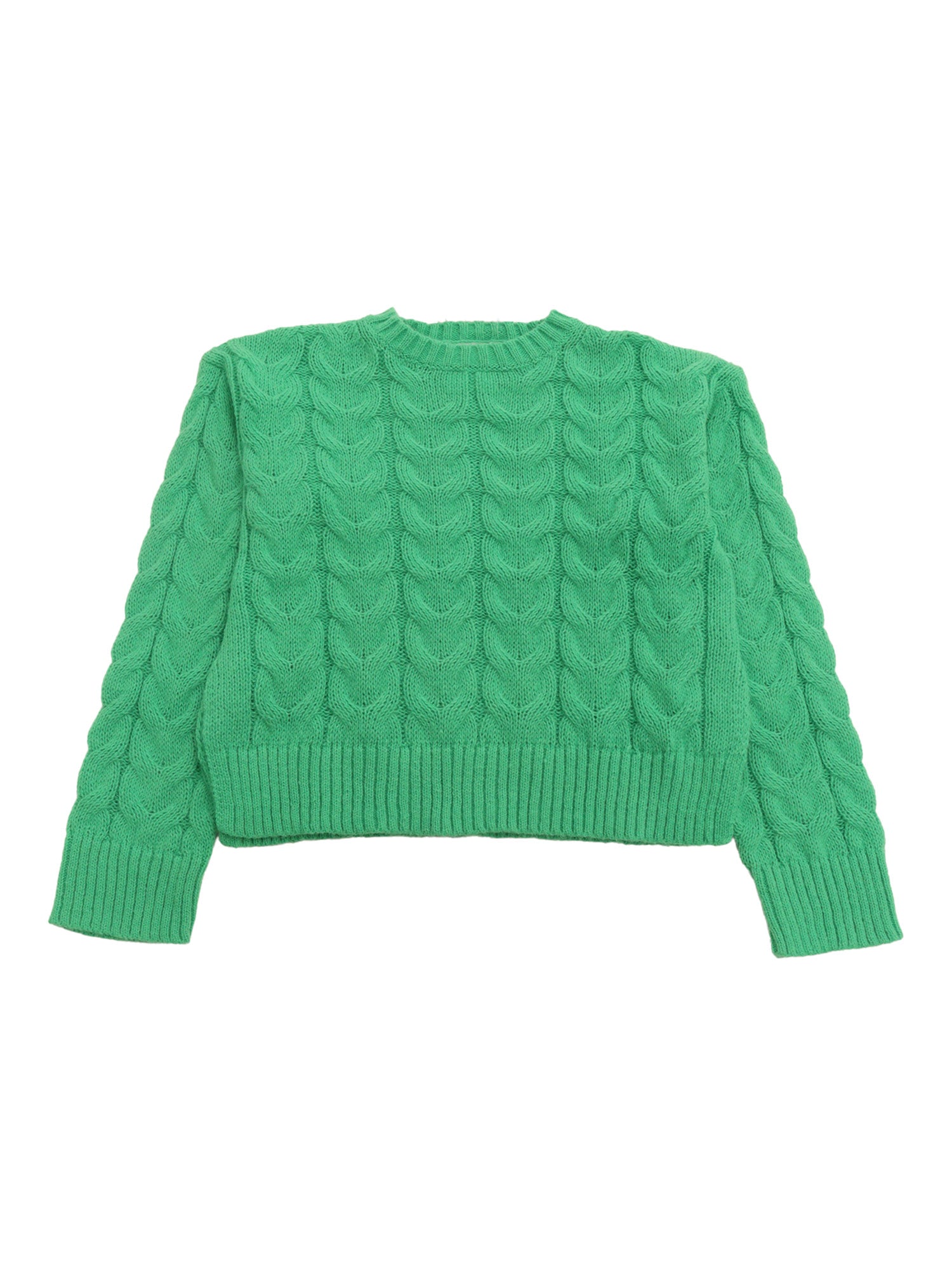 Jumper Green Polyester Crewneck