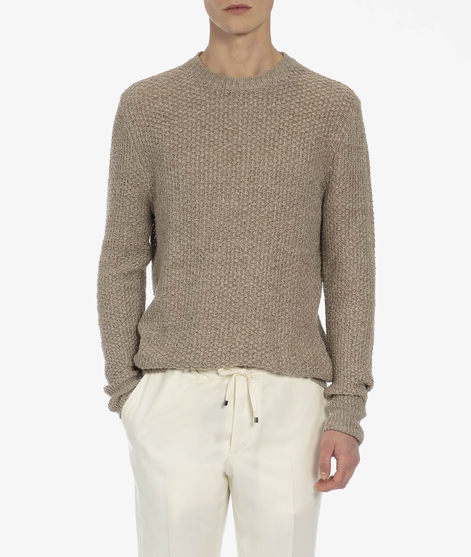 Wool And Silk Sweater Janeiro Ivory Maglieria Dis/lav Pesante