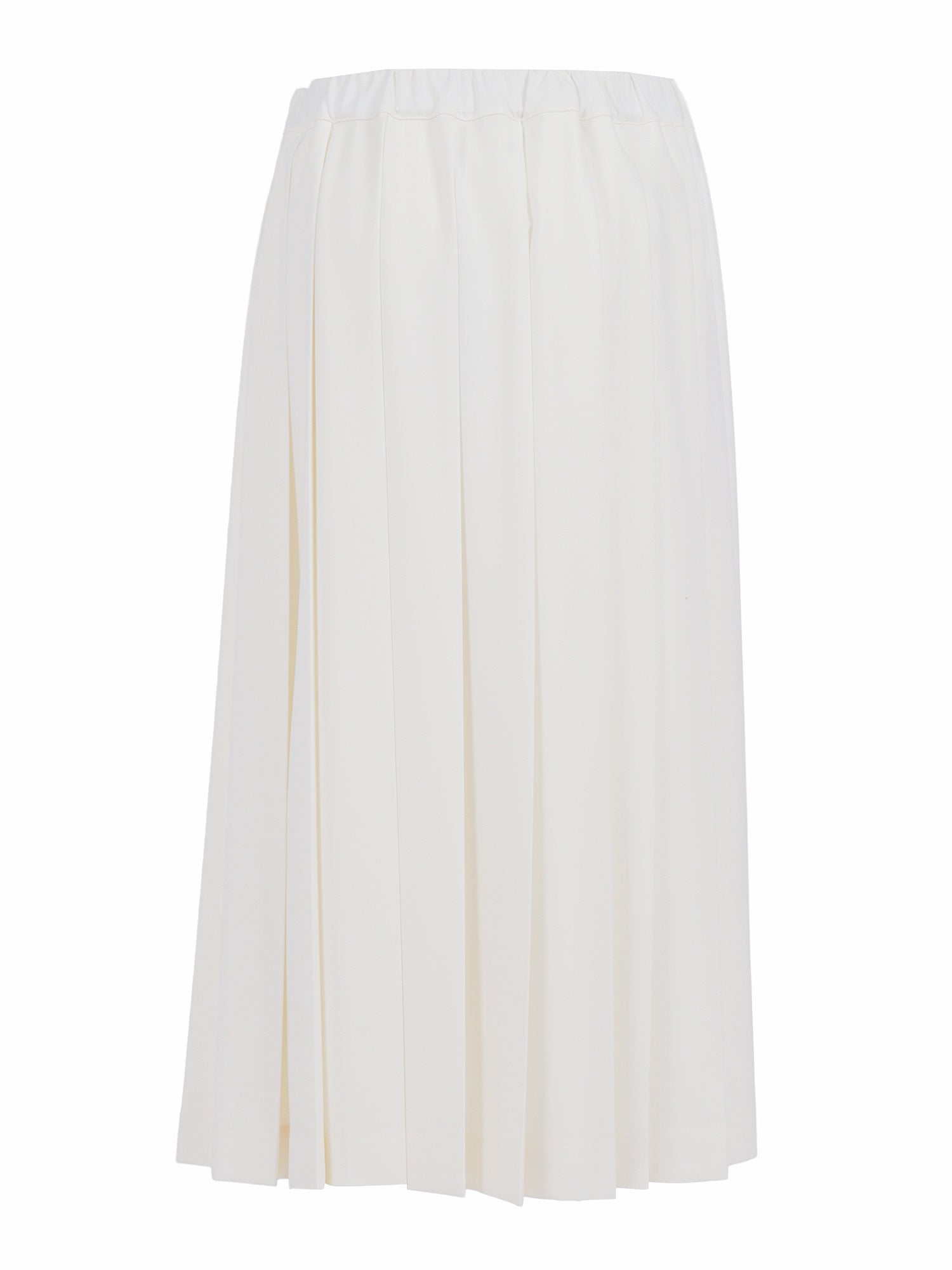 TECH WOOL PLEATED SKIRT WITH ELASTIC WAISTBAND White Polyester Viscose Elastane