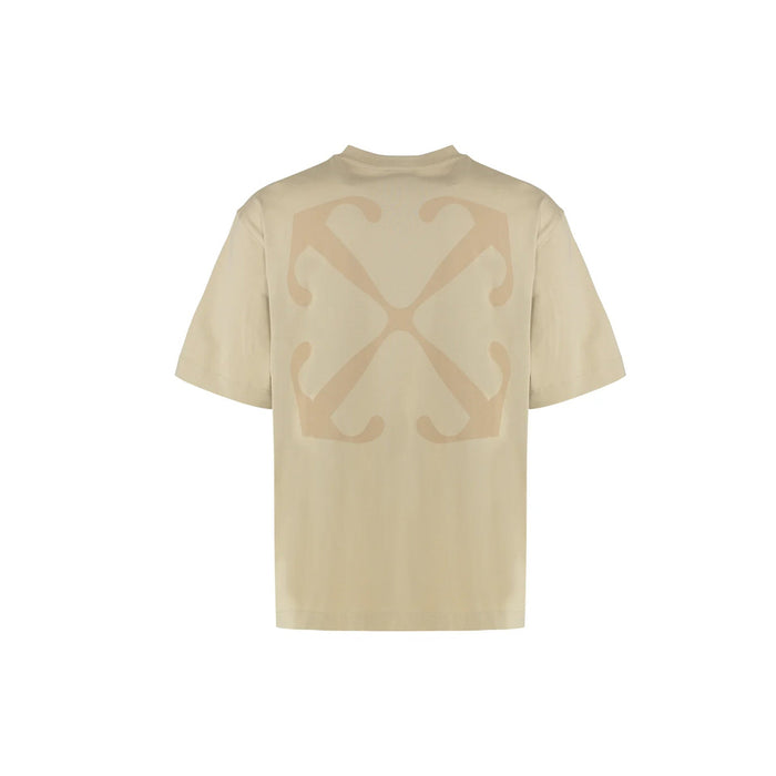 Off-White T-Shirt Beige Cotton