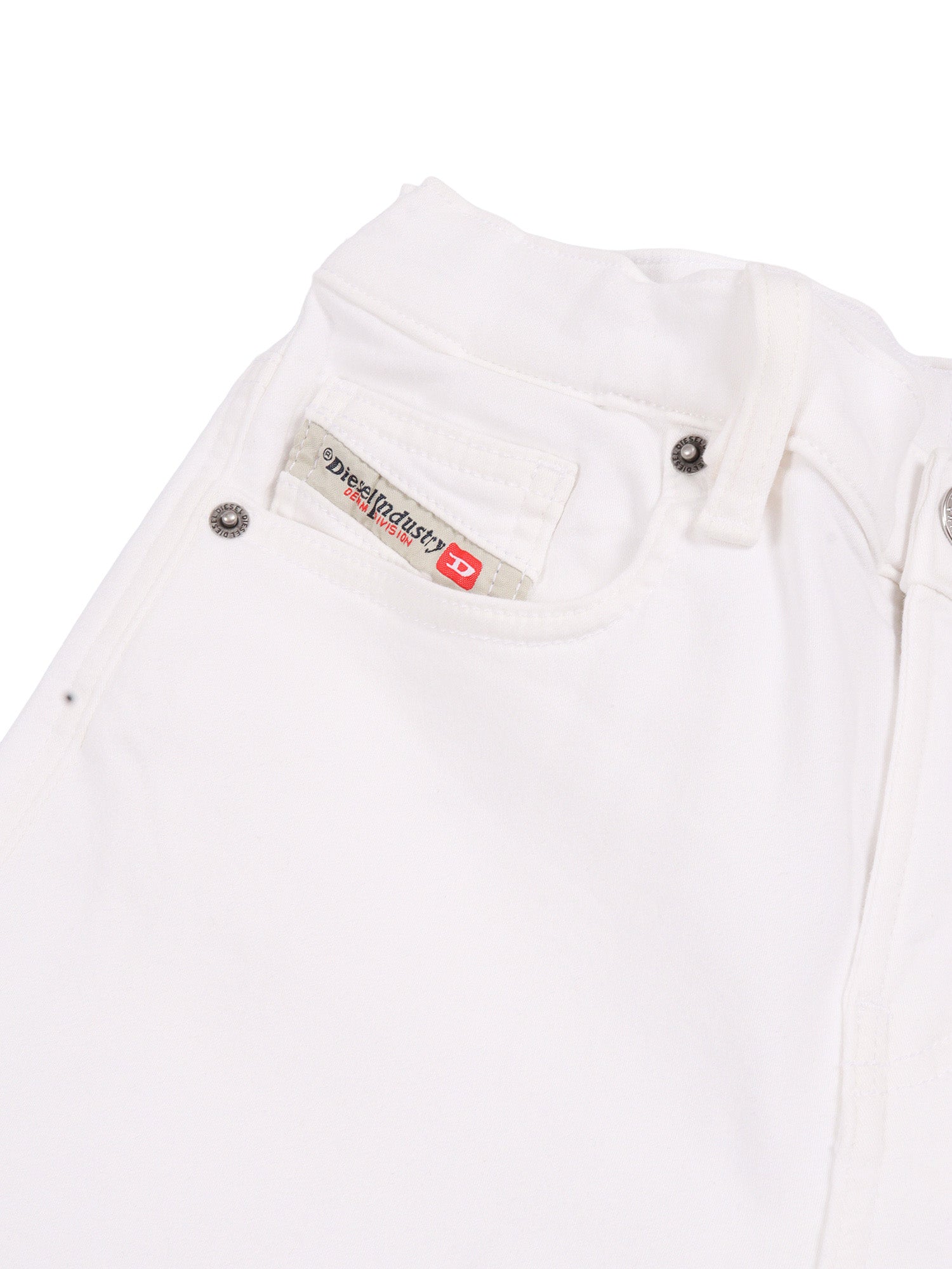 5 pockets White Cotton Elastane Jean