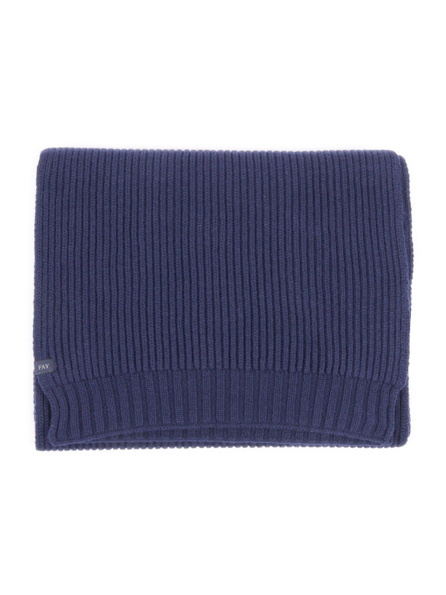Ribbed Scarf Blue Virgin Wool
