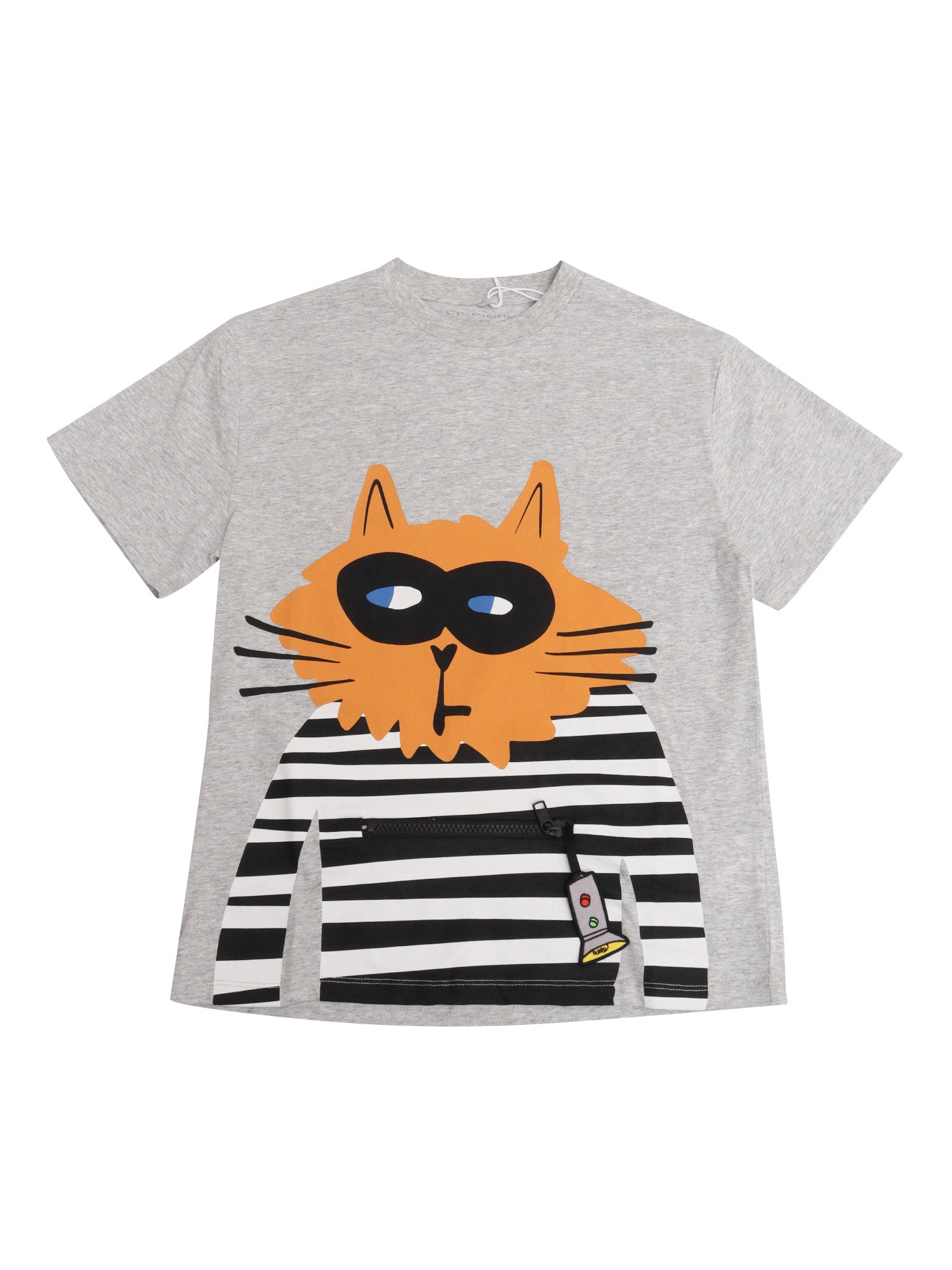 T-SHIRT-TOP Grey Cotton Short Sleeves T-shirt