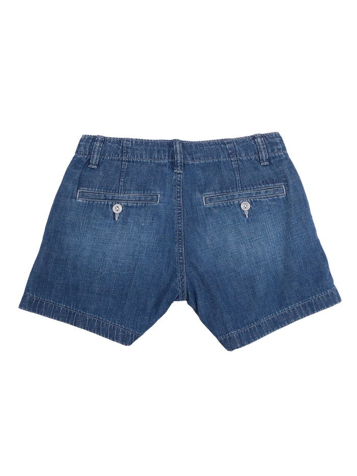 Woven-Shorts Blue Cotton Bermuda Short