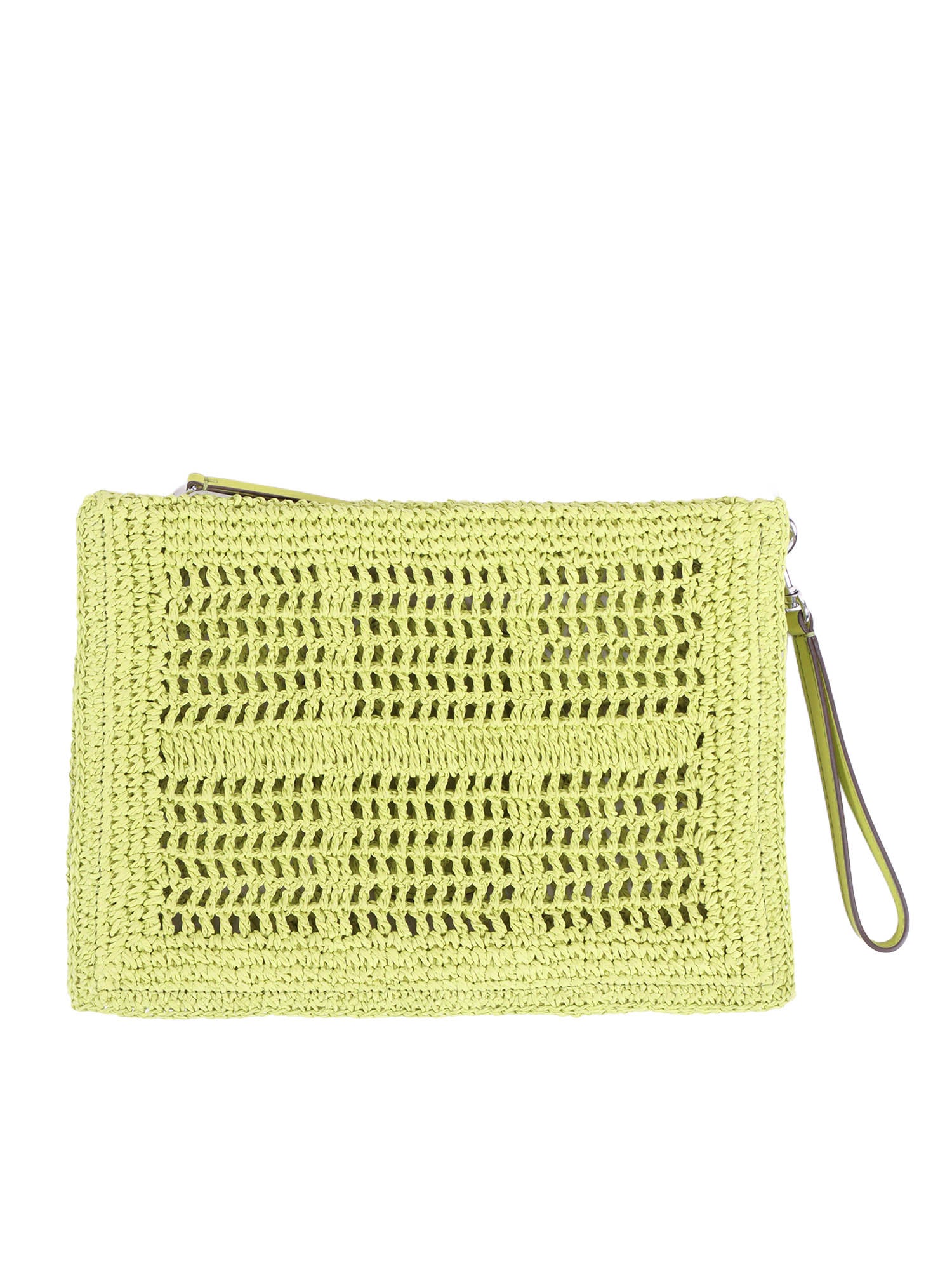 Ella Hand-Crocheted Pouch Green Handbag