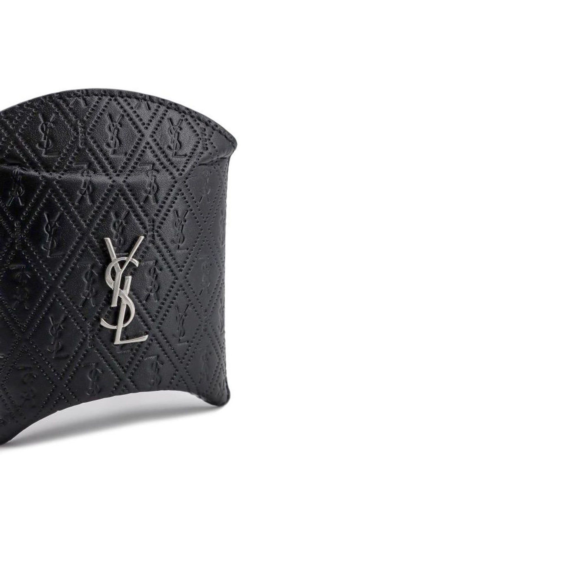Cassandre Airpods Case Black Calf Leather