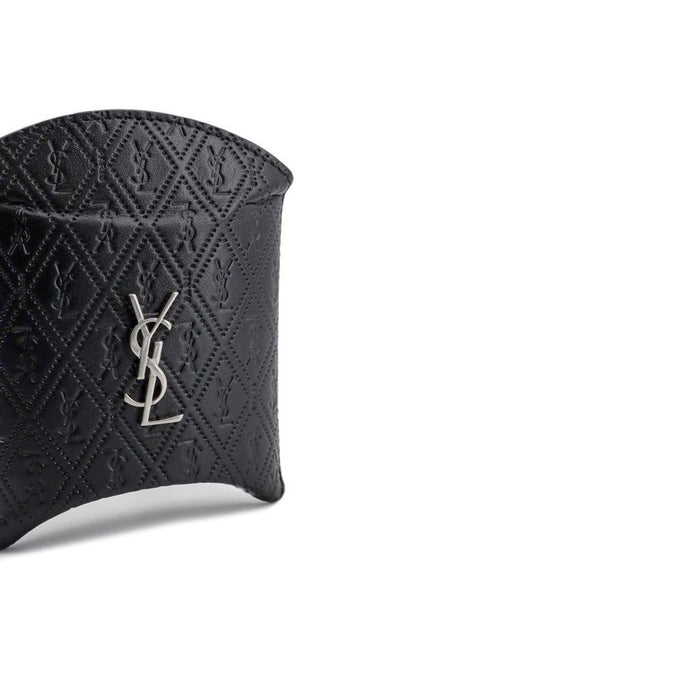 Cassandre Airpods Case Black Calf Leather