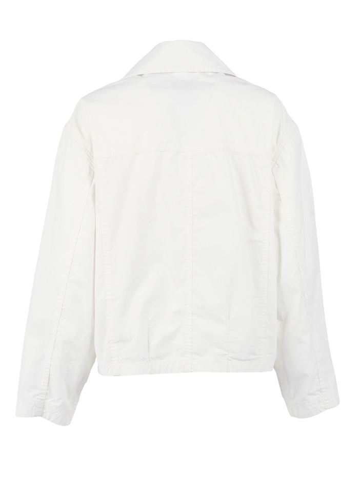 3 Gangi Bomber White Cotton Polyamide Jacket