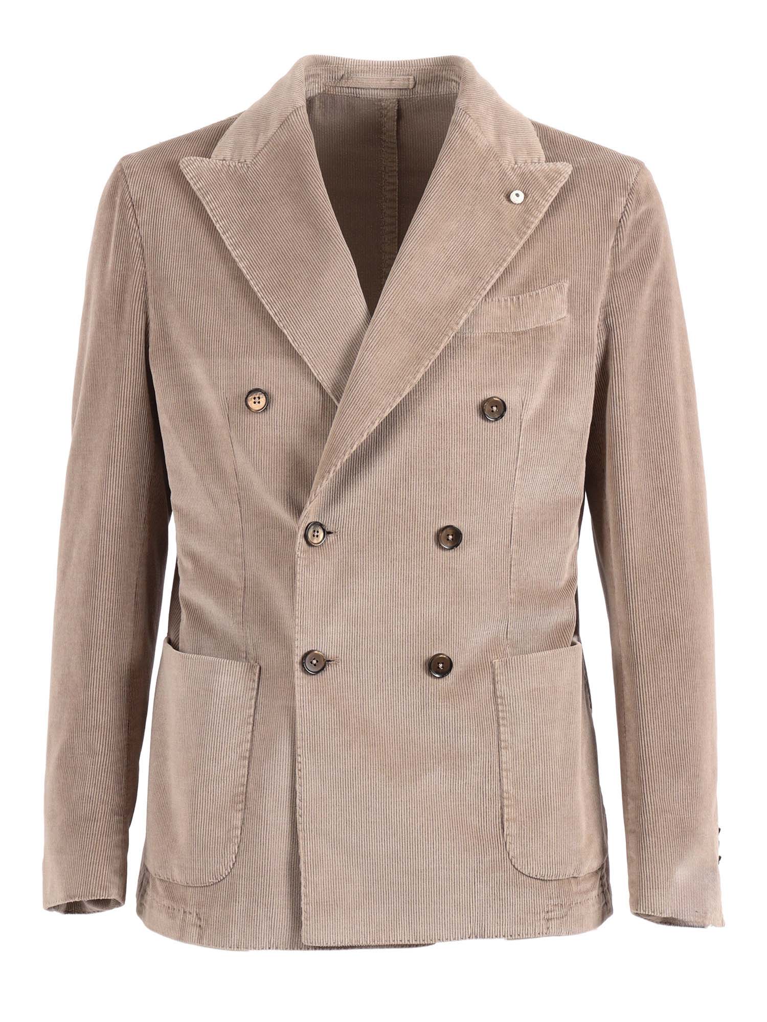Jacket Beige Cotton Modal Elastane Single Breasted