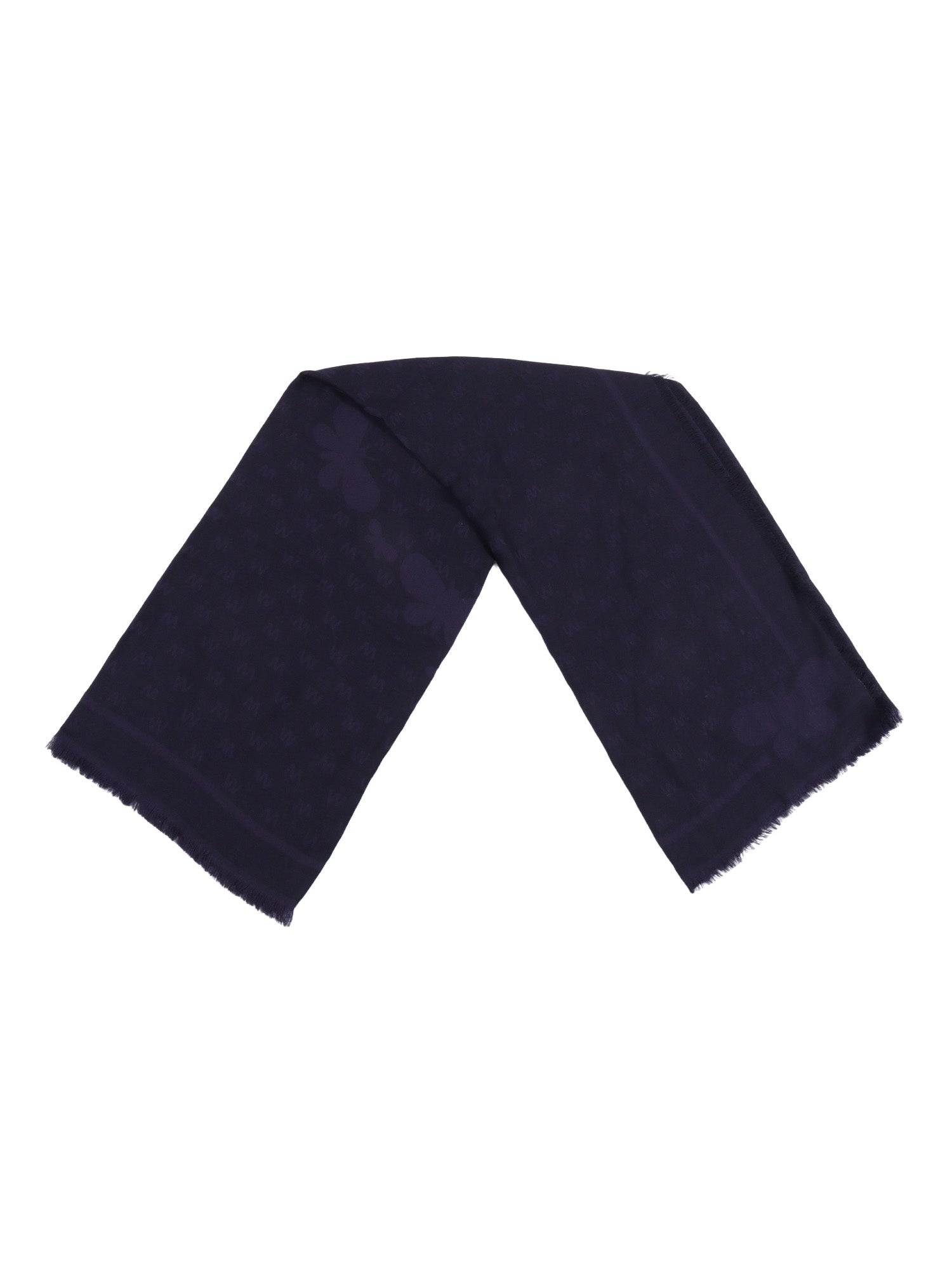 SHAWL Blue Viscose Virgin Wool Scarf