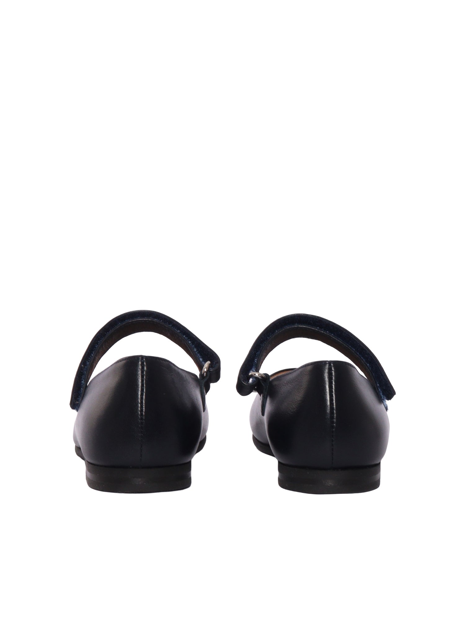 Genuine Leather Mary Jane Ballerinas Black Sole Rubber Flat Shoes
