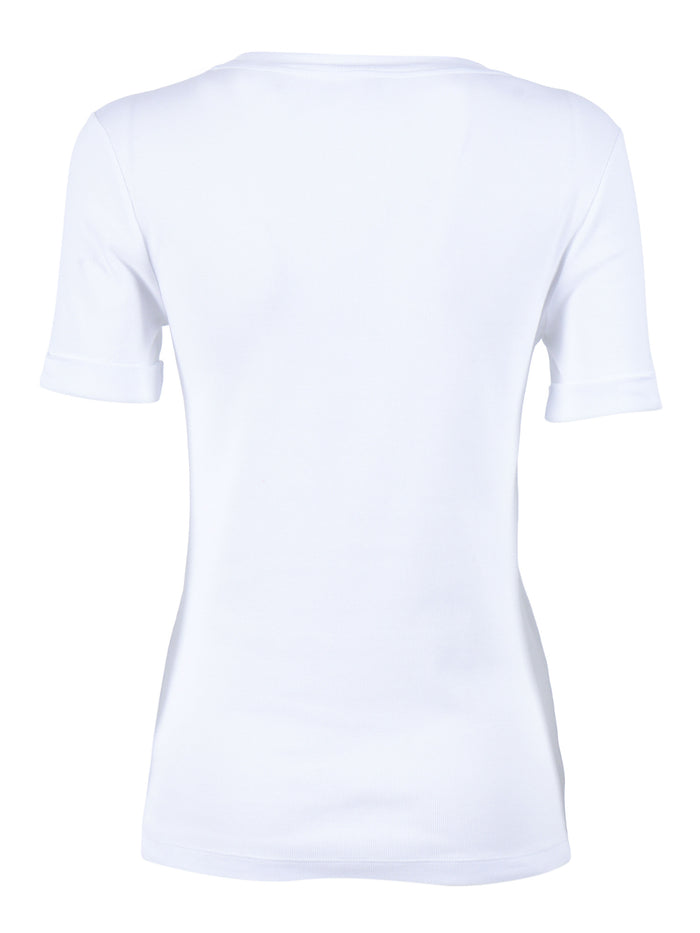 BLOUSE White Cotton Elastane Shirt
