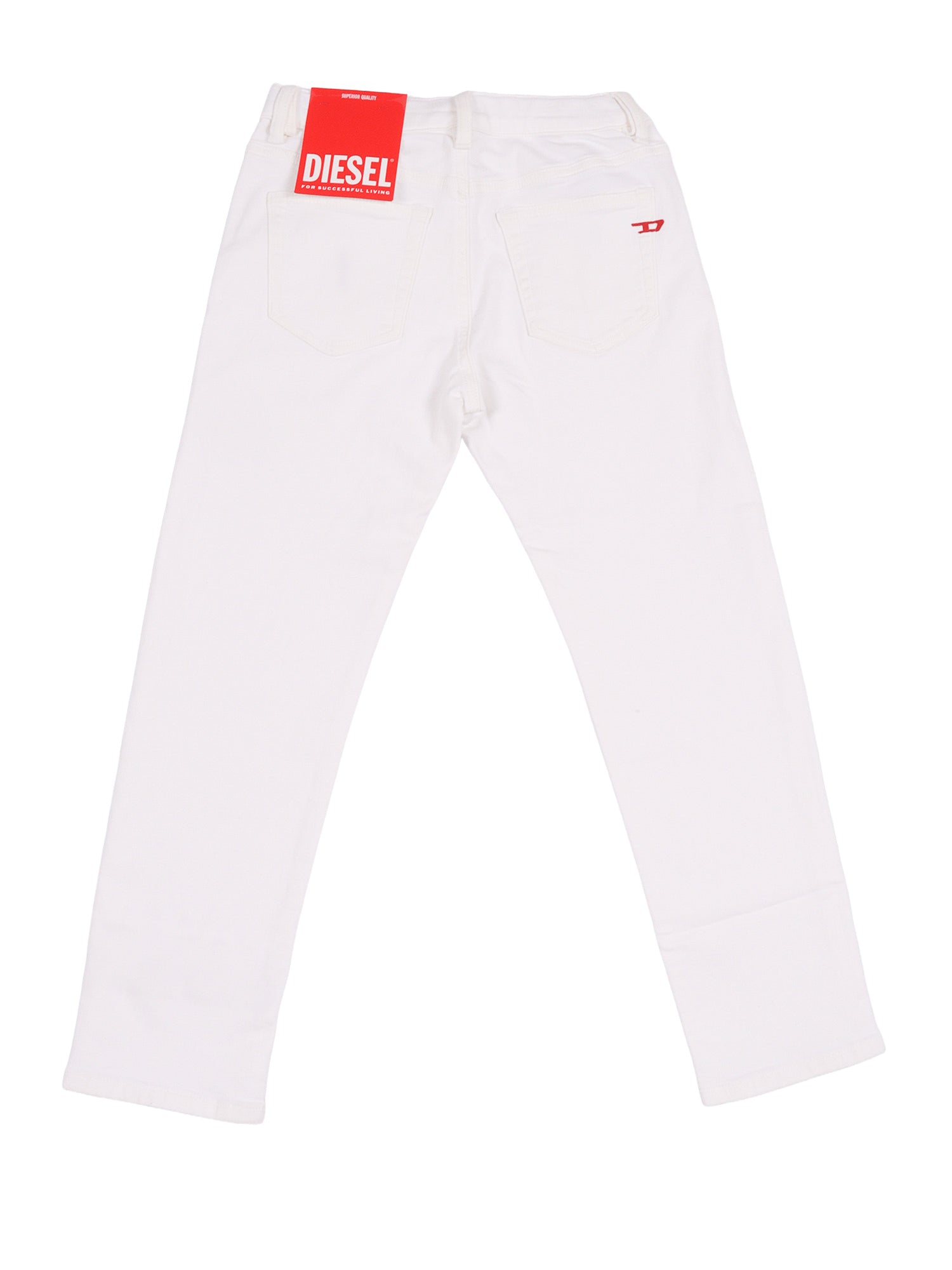5 pockets White Cotton Elastane Jean