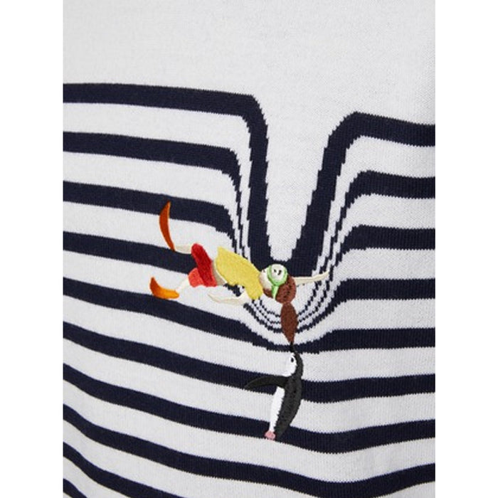 Loewe X Suna Fujita Striped Sweater White Elastane Wool