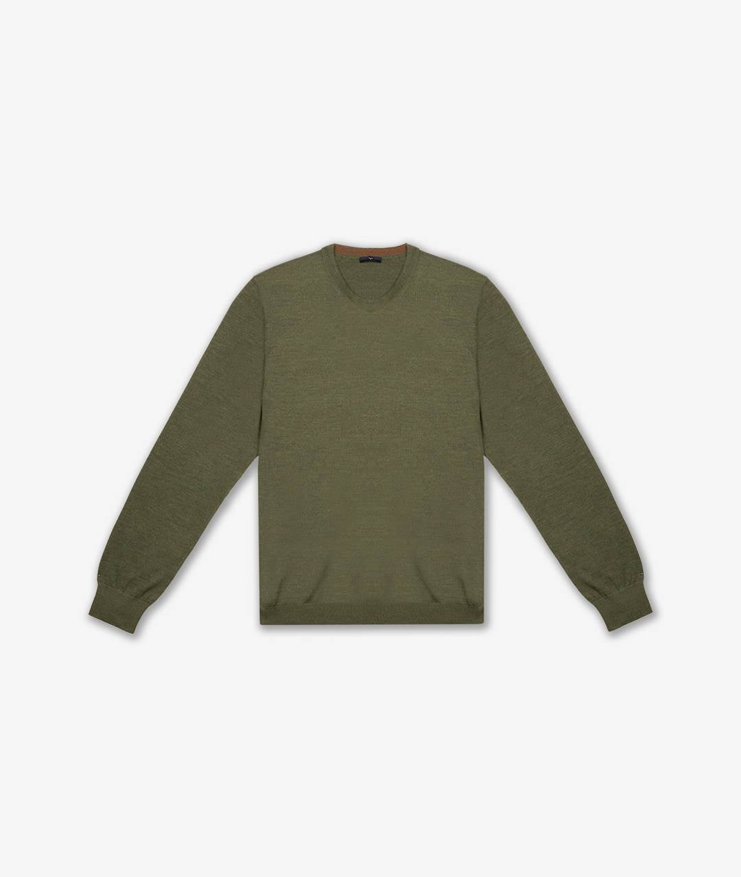 Crew Neck Sweater Olive Maglieria Basica Leggera
