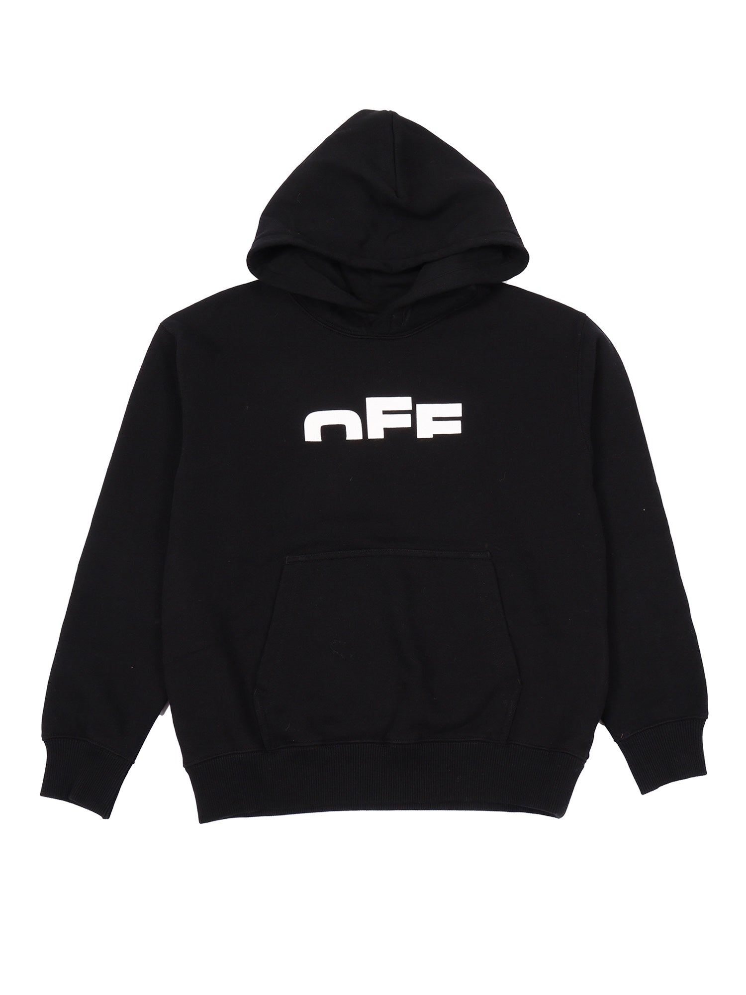 Type Logo Hoodie Black - White Sweatshirt