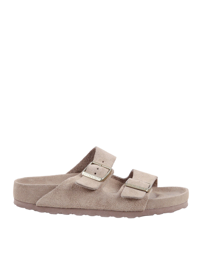 Arizona EXQ taupe, Suede Leather Beige Sole In Eva Sandal