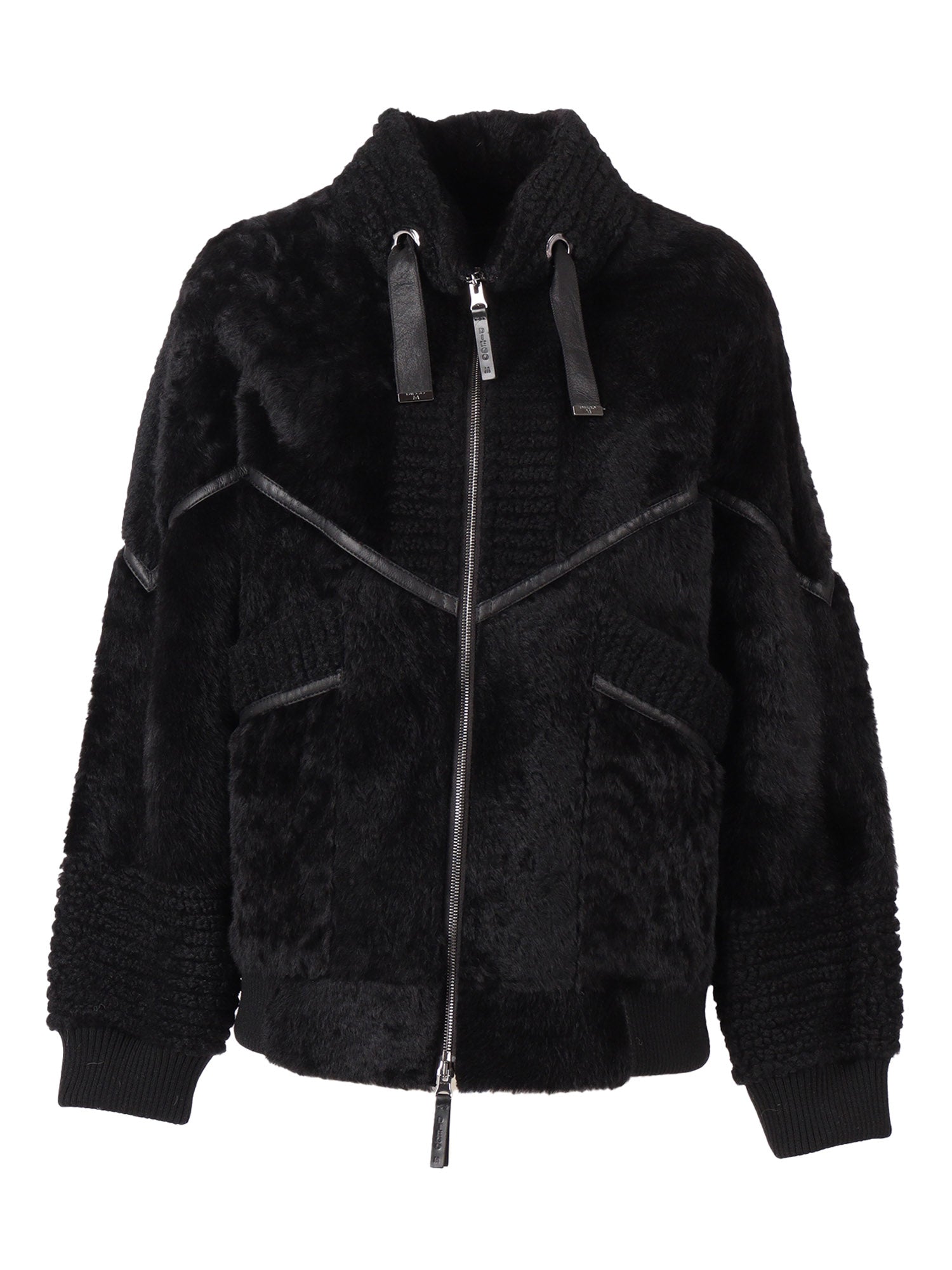 Sheepskin Coat Black Lamb Fur