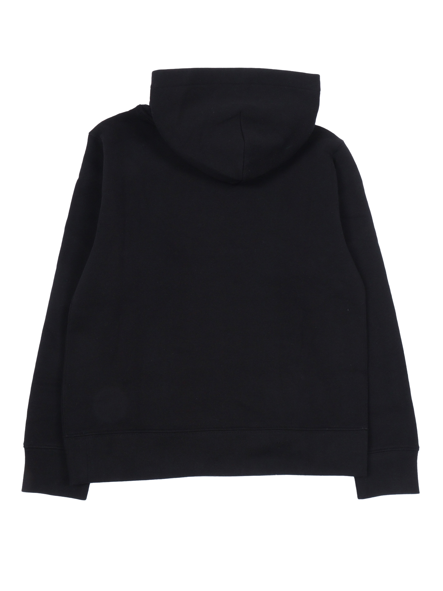 LS PO HOOD-TOPS-KNIT Black Cotton Polyester Sweatshirt