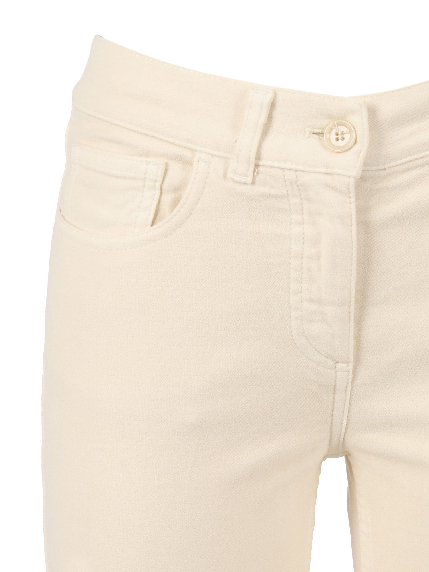 Woman Pants Beige Cotton Elastane