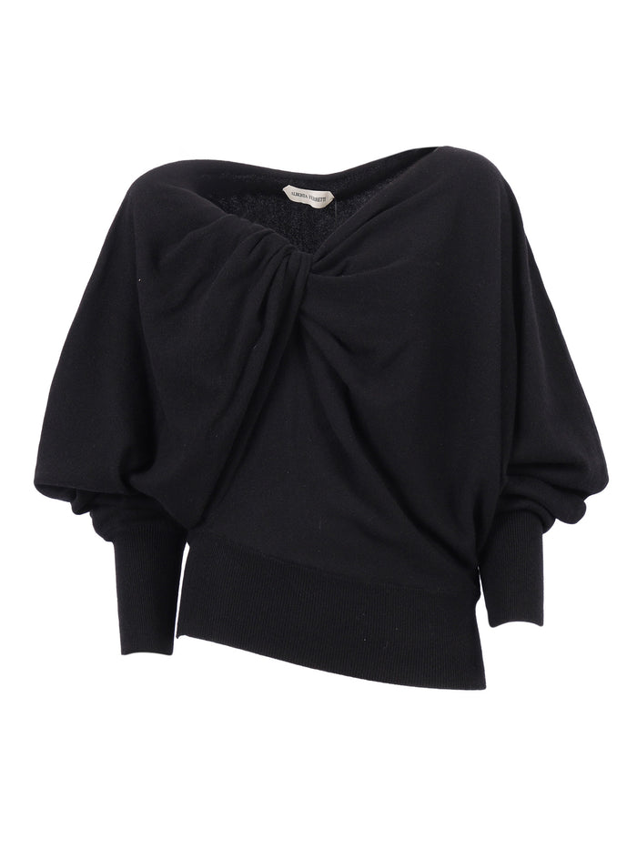 Sweater Black Virgin Wool Silk Cashmere Crewneck