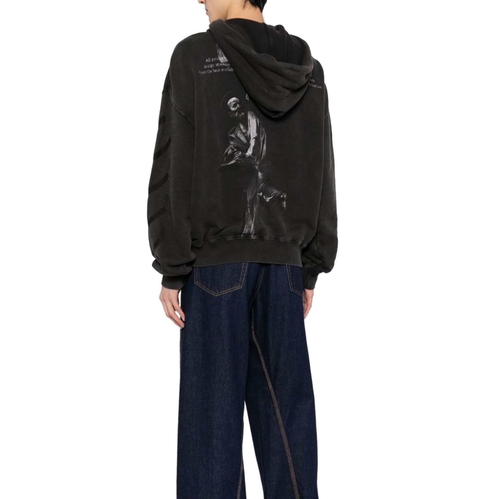 Off-White St. Matthew Over Cotton Hoodie Sweatshirt Black