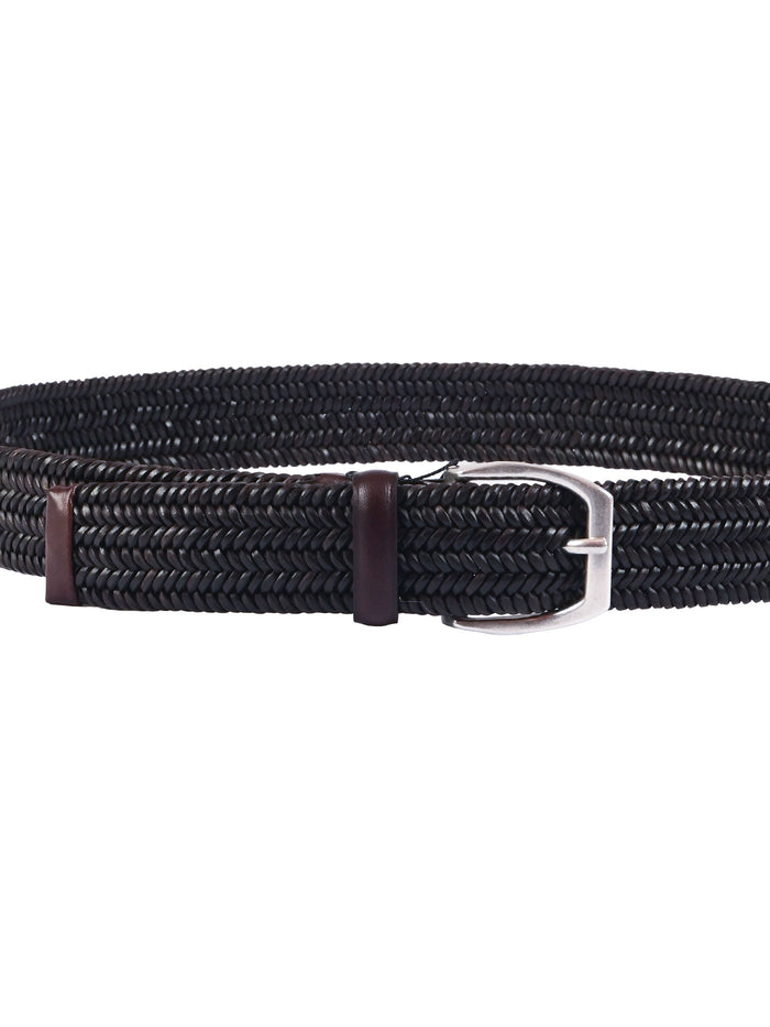 BELT Brown Calf Leather Viscose Elastane