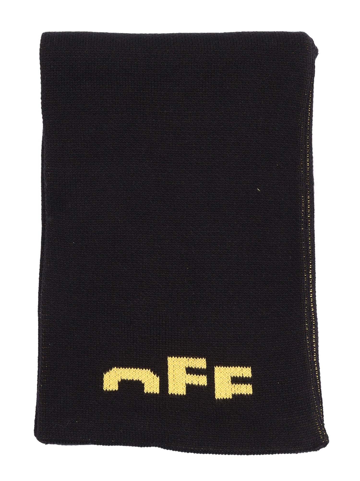 Type Logo Scarf Black - Yellow Cotton