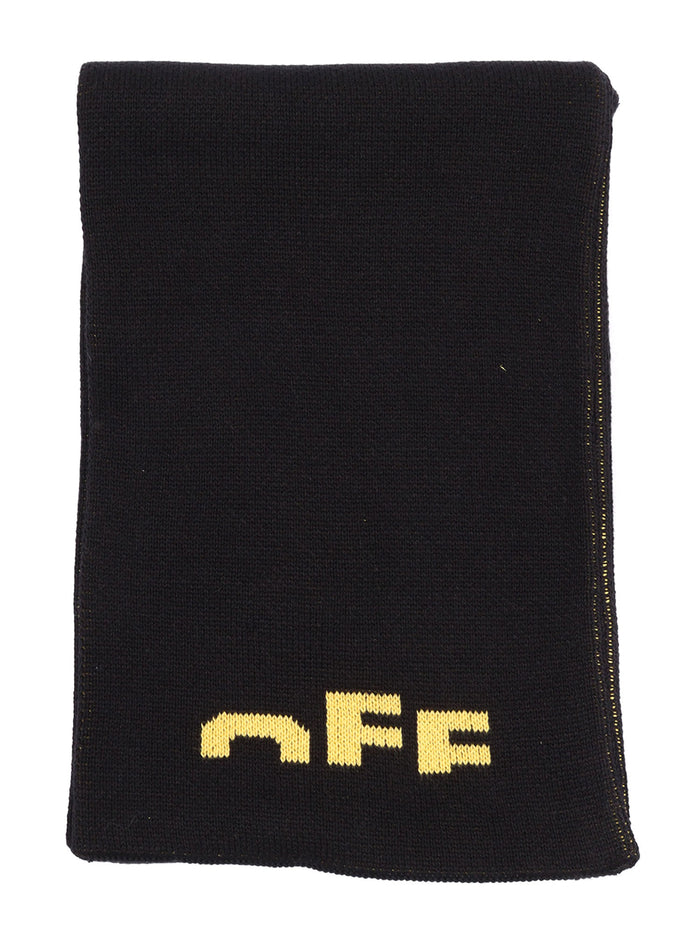 Type Logo Scarf Black - Yellow Cotton