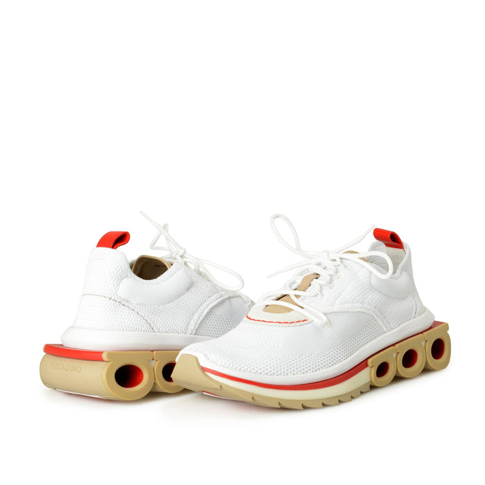 Nima Knit Sneakers White Fabric