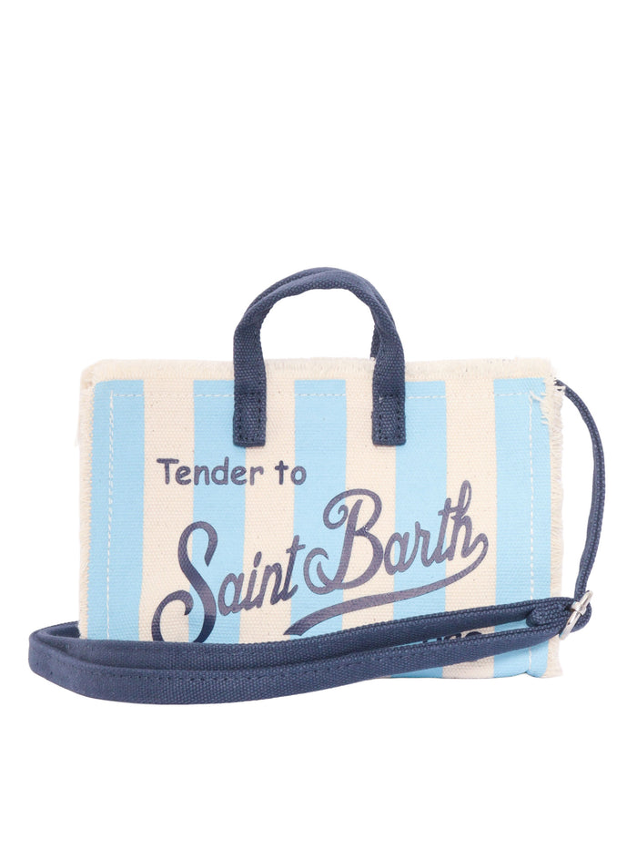 Phone Bag-Stripes Pop V 31 Light Blue Cotton Handbag