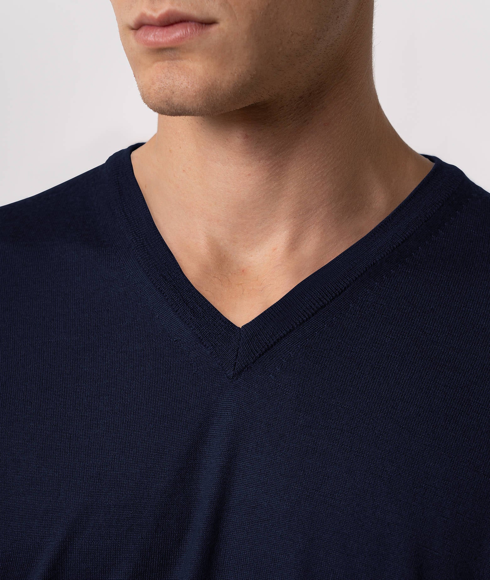 V-Neck Cashmere And Silk Sweater Alaska Blue V Neck
