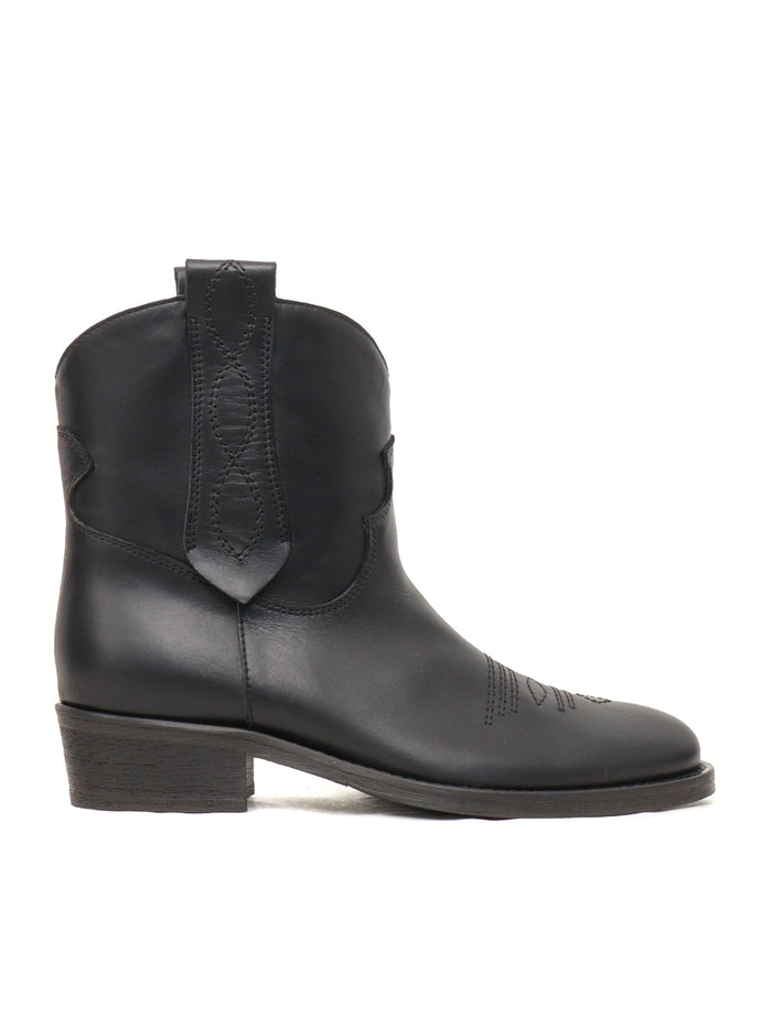 Stivali Texani V Black Leather Sole Rubber Booties