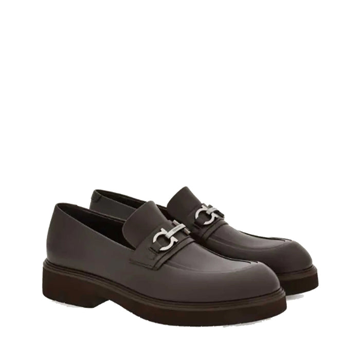 Salvatore Ferragamo Fiorello Leather Loafers Brown Calf
