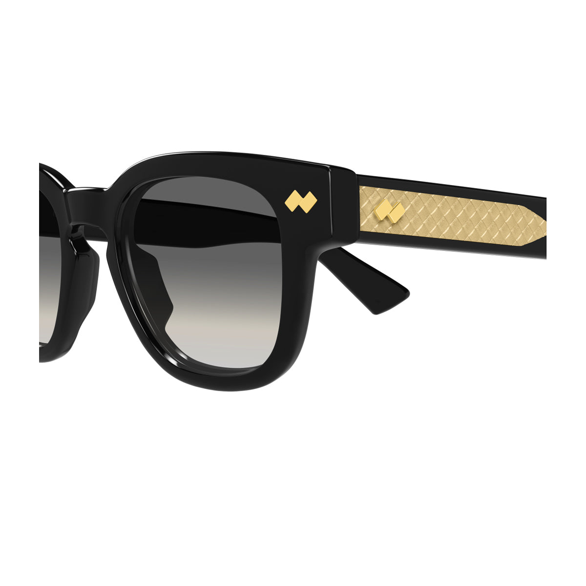 Bottega Veneta Bv1441s Linea Intrecciato 001 Black Grey Nero Recycled Acetate Occhiali Da Sole