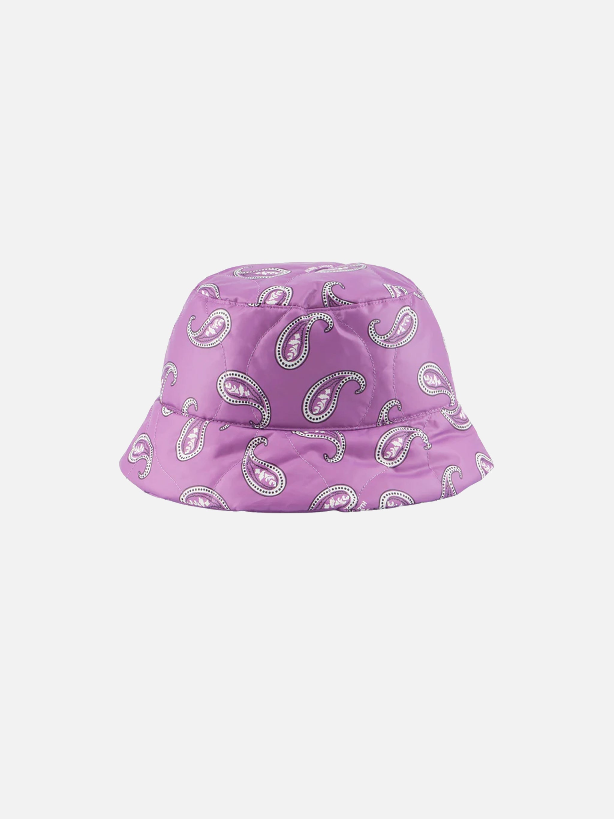 Purple And White Jude Bucket Hat With Paisley Print