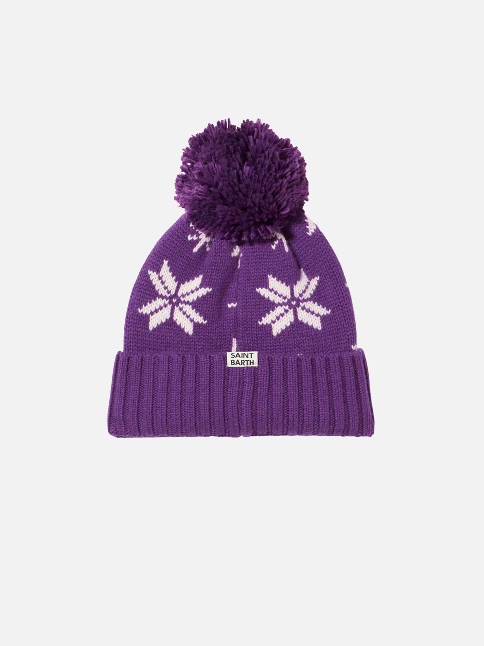 Holden Purple Knit Beanie With Norwegian Pattern Hat