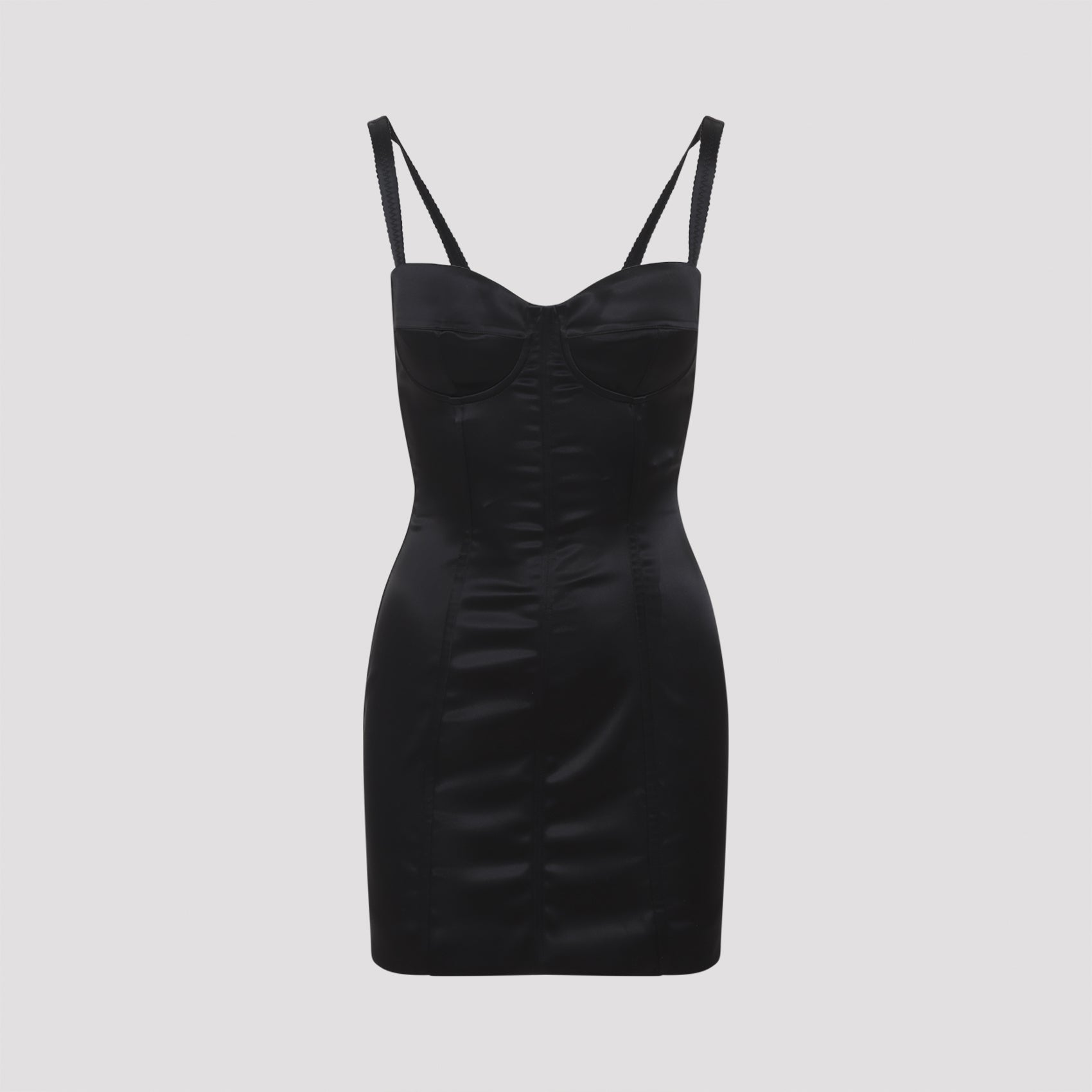 Acetate Mini Dress Black Polyamide Elastane