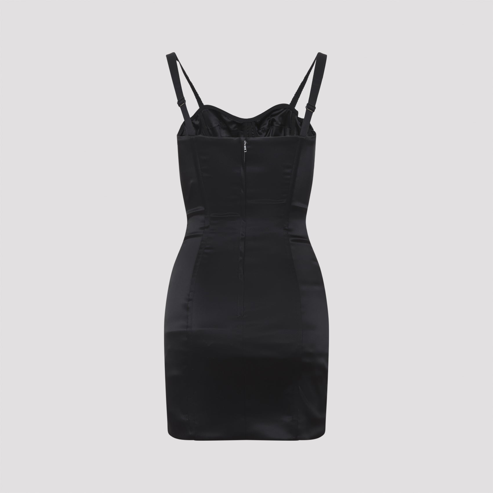 Acetate Mini Dress Black Polyamide Elastane