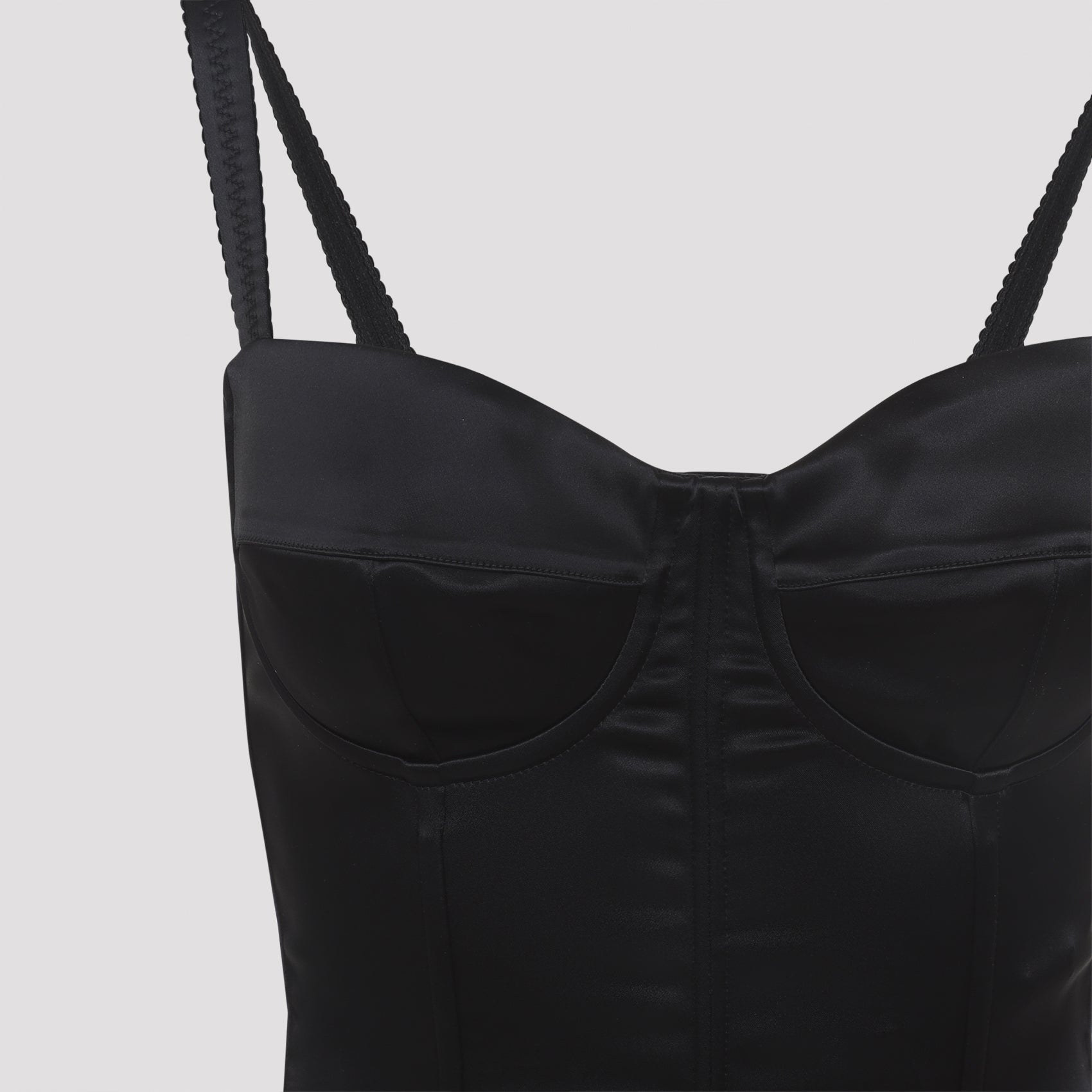 Acetate Mini Dress Black Polyamide Elastane