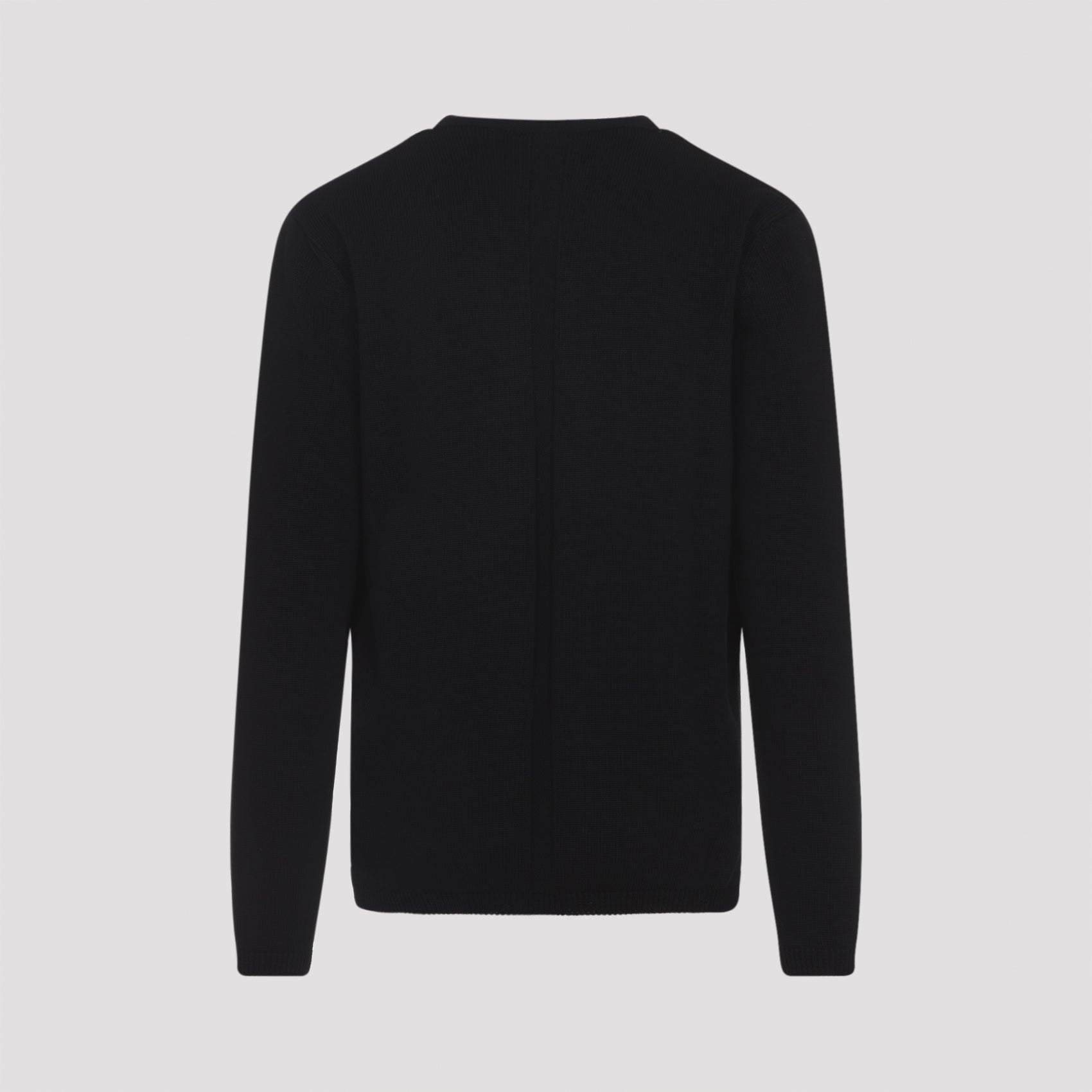 Oversized Extreme V-neck Pullover Black Cotton Sweater