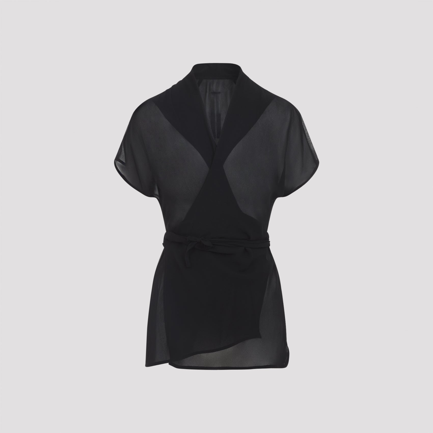 Wrap Ss Top Black Silk