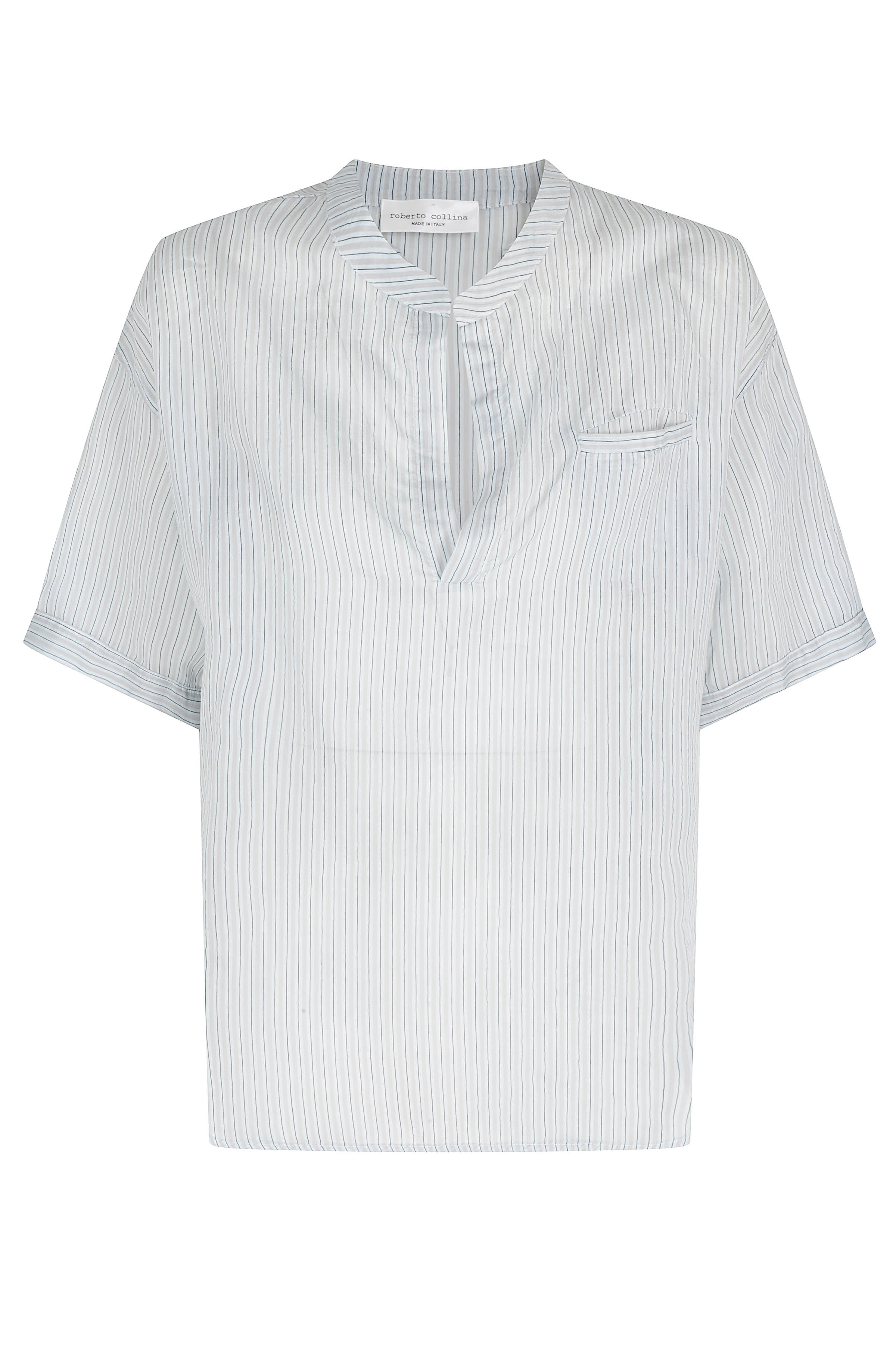 Serafino Mc Blue Cotone Seta Camicia
